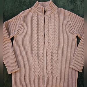 Women's Pink Cable Knit Sweater